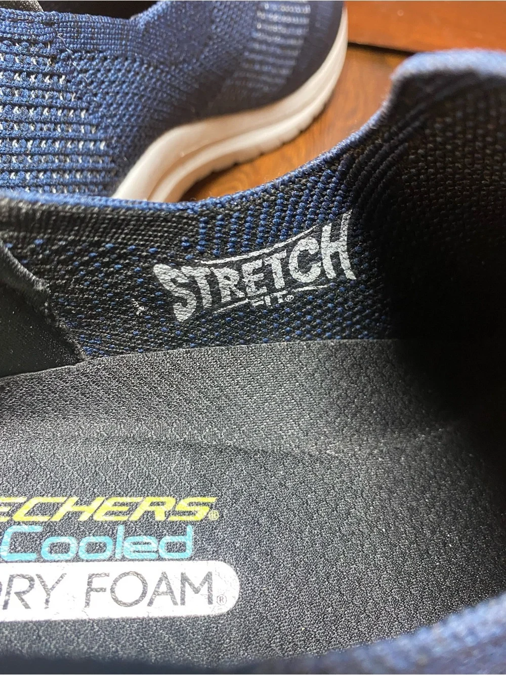 Skechers Men’s Size 13 Navy Blue Slip-Ons Air Cooled Memory Foam